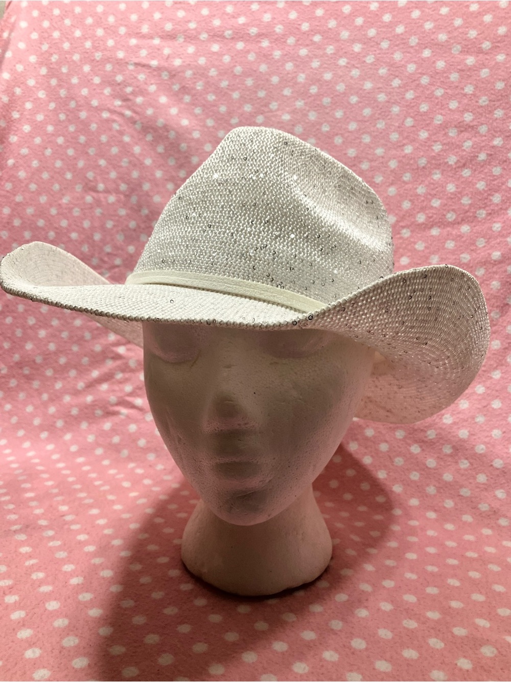 Stylish Women's White Straw Cowboy Hat - Picture 9 of 14